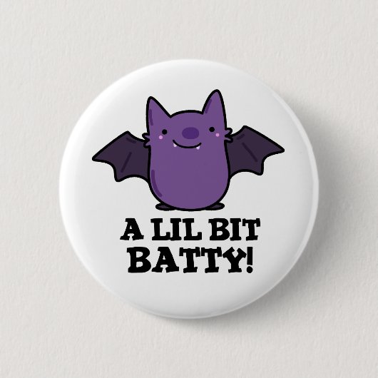 Een kleine Batty Funny Baby Bat Pun Ronde Button 5,7 Cm (Voorkant)