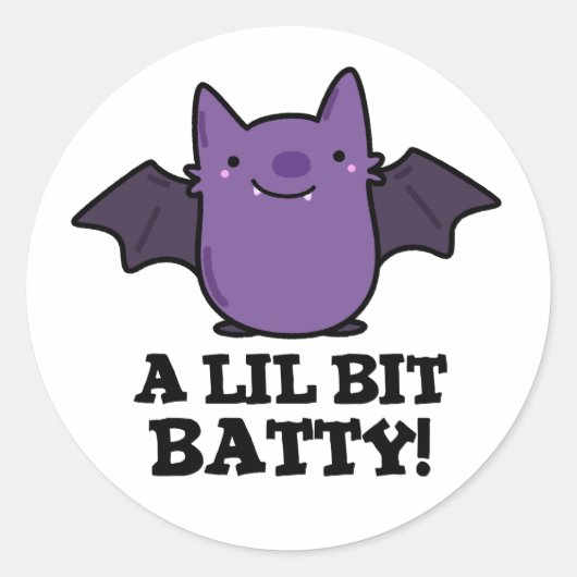 Een kleine Batty Funny Baby Bat Pun Ronde Sticker (Voorkant)
