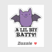 Een kleine Batty Funny Baby Bat Pun Sticker (Vel)