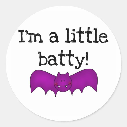 Een kleine Batty Halloween T-shirts en cadeautjes Ronde Sticker (Voorkant)