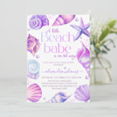 Een kleine Beach Babe Baby shower uitnodiging (Staand voorkant)