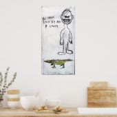 "EEN KLEINE BEELD MET EEN LIZARD EN EEN INZEEBLAD" POSTER (Keuken)