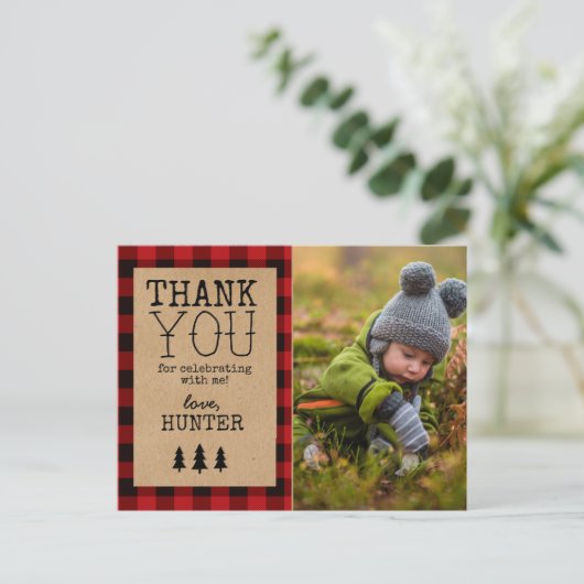 Een kleine Beer verjaardag Dank je Briefkaart (Staand voorkant)