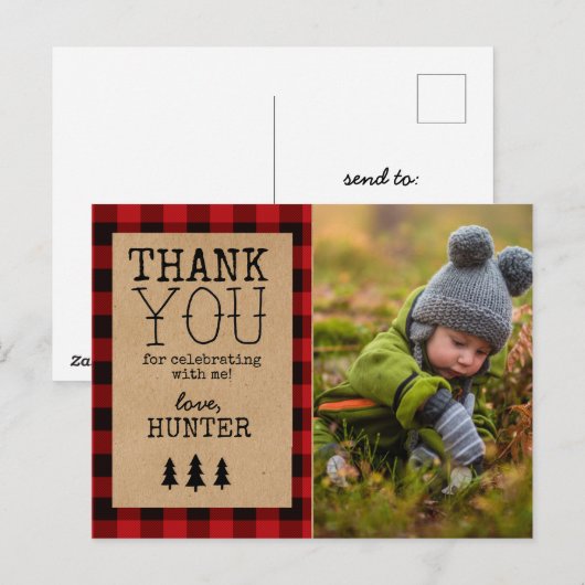 Een kleine Beer verjaardag Dank je Briefkaart (Voorkant / Achterkant)