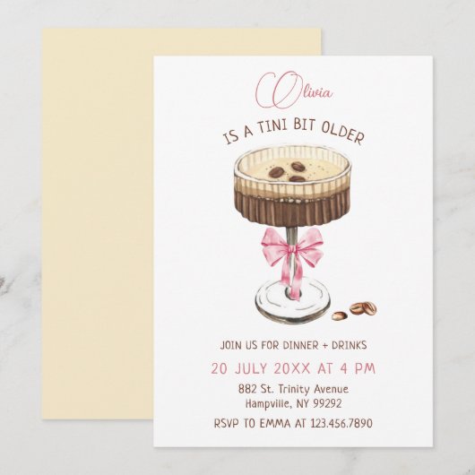 Een kleine beetje oudere boog espresso martini ver kaart (Voorkant / Achterkant)