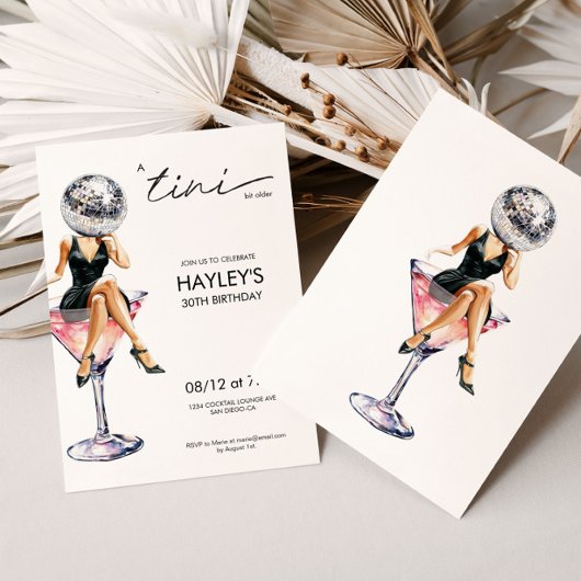 Een kleine beetje oudere Disco Martini verjaardag Kaart