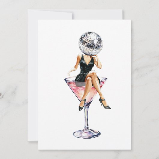 Een kleine beetje oudere Disco Martini verjaardag Kaart (Achterkant)