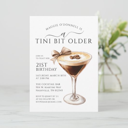 Een kleine beetje oudere espresso martini 21ste ve kaart (Staand voorkant)