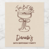 Een kleine beetje oudere espresso martini 30e verj wijn etiket (Enkel label)