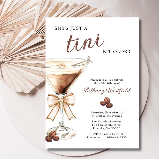 Een kleine beetje oudere espresso martini 40e verj kaart