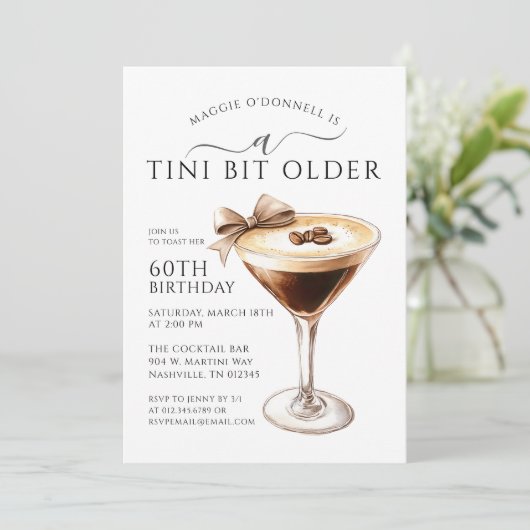 Een kleine beetje oudere espresso martini 60e verj kaart (Staand voorkant)