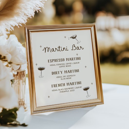 Een kleine beetje oudere espresso martini bar poster