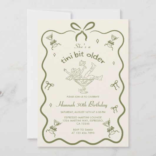 Een kleine beetje oudere espresso martini boog ver kaart (Voorkant)