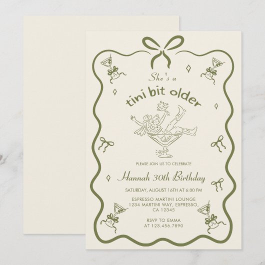 Een kleine beetje oudere espresso martini boog ver kaart (Voorkant / Achterkant)