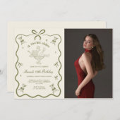 Een kleine beetje oudere Martini Bow verjaardagsfo Kaart (Voorkant / Achterkant)