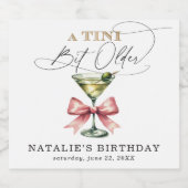 Een kleine beetje oudere Martini Roze strik verjaa Likeurfles Etiket (Enkel label)