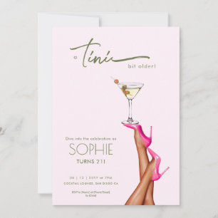 Een kleine beetje oudere Martini Roze Verjaardag U Kaart