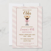 Een kleine beetje oudere Martini verjaardag uitnod Kaart (Voorkant)