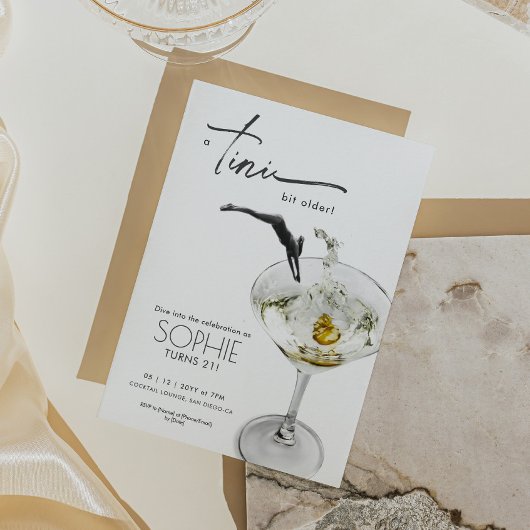 Een kleine beetje oudere Martini verjaardagsuitnod Kaart