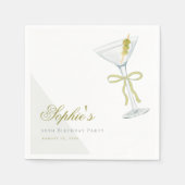 Een kleine beetje oudere Olive Martini cocktail ve Servet (Voorkant)