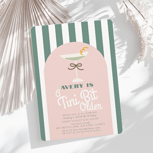 Een kleine beetje oudere retro roze Martini verjaa Kaart