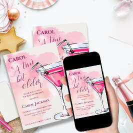 Een kleine beetje oudere roze Martini cocktail ver Kaart