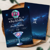 Een kleine beetje oudere Tweelingen Zodiac Martini Kaart