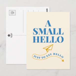 Een kleine begroeting Speelse typografie ontwerp Briefkaart