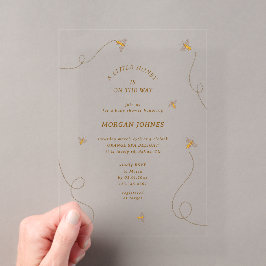 Een Kleine Bij Baby Shower Acryl Uitnodiging