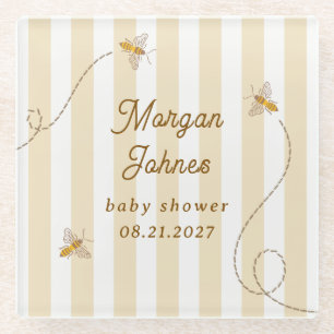 Een Kleine Bij Baby Shower Glazen Onderzetter