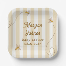 Een Kleine Bij Baby Shower Papieren Bordje