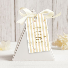 Een Kleine Bij Geel Baby Borrel Cadeaulabel
