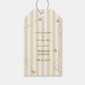 Een Kleine Bij Geel Baby Borrel Cadeaulabel (Voorkant)