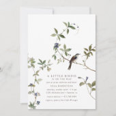 Een kleine birdie | Botanisch Baby shower in het n Kaart (Voorkant)