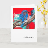 Een kleine birdie briefkaart (Gele Bloem)