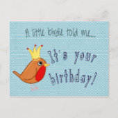 Een kleine Birdie vertelde me dat ik jarig was Rob Briefkaart (Voorkant)