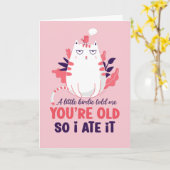 Een kleine Birdie vertelde me schimnige kat van af Kaart (Gele Bloem)