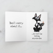 Een kleine birdy vertelde me grappige cartoon katt kaart (Binnen)