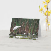 Een kleine blauwe Heron Vist Kaart (Gele Bloem)