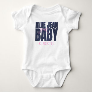 Een Kleine Blauwe Jean Baby Denim Meisje Baby Romper