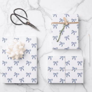 Een Kleine Blauwe Spijkerbaby Blauwe Coquette Stri Inpakpapier Vel