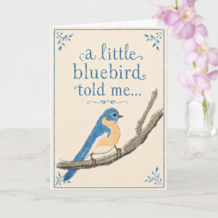 Een Kleine Blauwe Vogel Vertelde Me Verjaardagskaa Kaart