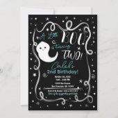 Een kleine boe die 2 2 Cute Halloween Ghost draait Kaart (Voorkant)