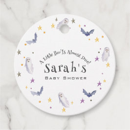 Een kleine boe heeft bijna een Halloween Baby show Bedankjes Labels