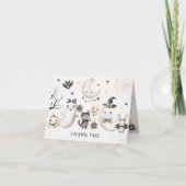 Een kleine boe heeft bijna een Halloween Baby show Bedankkaart (Voorkant)