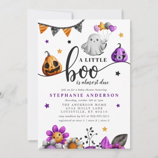 Een kleine boe heeft bijna een Halloween Baby show Kaart (Voorkant)
