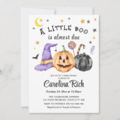 Een kleine boe heeft bijna een Halloween Baby show Kaart (Voorkant)