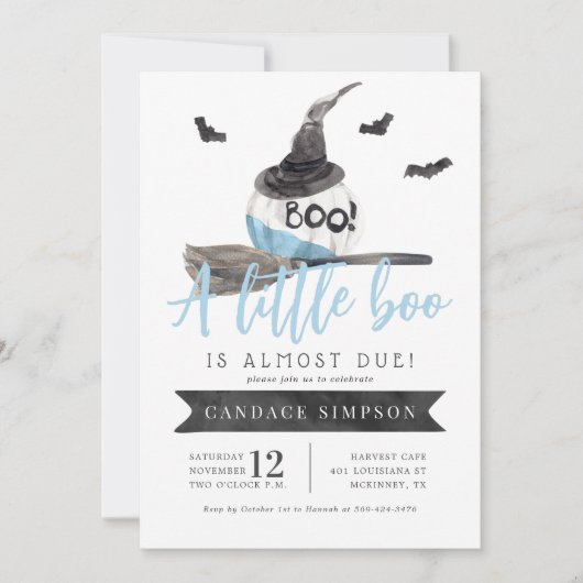 Een kleine boe heeft bijna een Halloween Baby show Kaart (Voorkant)