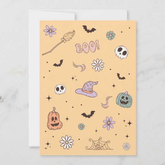 Een kleine boe heeft bijna een Halloween Baby show Kaart (Achterkant)