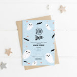 Een kleine boe heeft bijna een Halloween Baby show Kaart<br><div class="desc">Een kleine Boo is bijna te verwachten. Cute pastel blue Halloween boy baby shower. Het moderne ontwerp is voorzien van een mooie zachte blauwe textuurachtergrond met kleine geesten,  vleermuizen,  bladeren en pompoenen illustraties. Ideaal voor een kleine jongen onderweg. Pas je gegevens aan.</div>